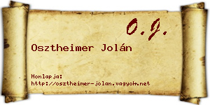 Osztheimer Jolán névjegykártya