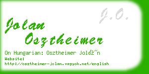 jolan osztheimer business card